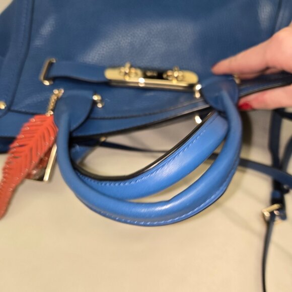 Coach Mercer Turnlock Satchel – Pebbled Leather – Azure Blue – Gold Hardware – - Picture 3 of 8